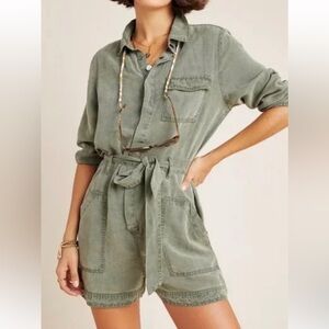 Anthropologie dear John green jumpsuit XS